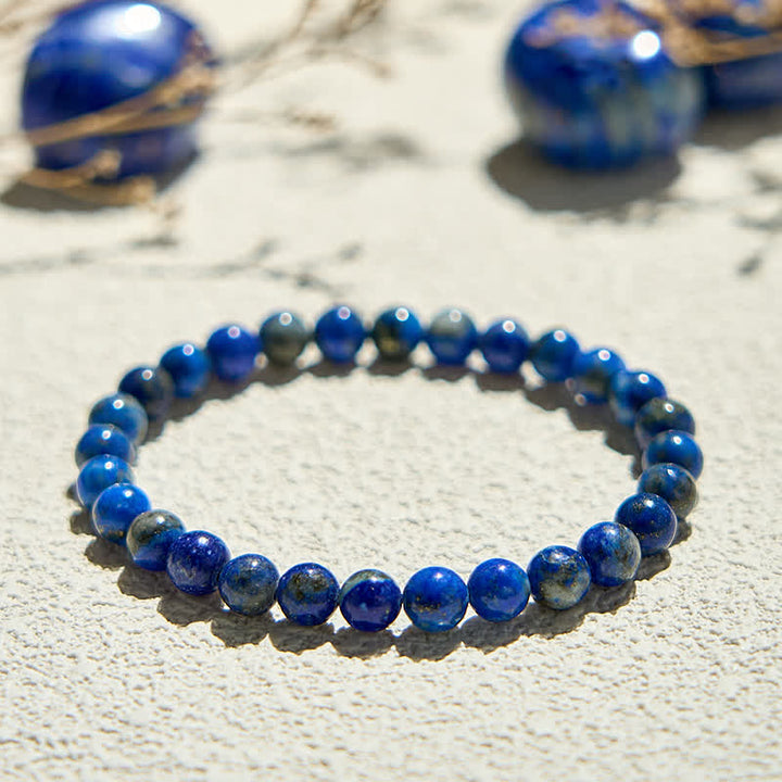 Bracelet en perles de lapis-lazuli naturelles de 6 mm Olivenorma
