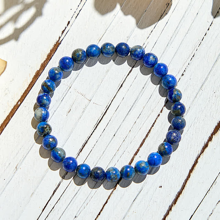 Bracelet en perles de lapis-lazuli naturelles de 6 mm Olivenorma