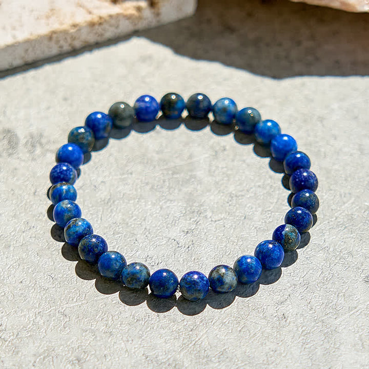 Bracelet en perles de lapis-lazuli naturelles de 6 mm Olivenorma