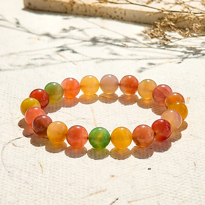 Bracelet en perles d'agate Yanyuan naturelles Olivenorma - 12 mm - image 1