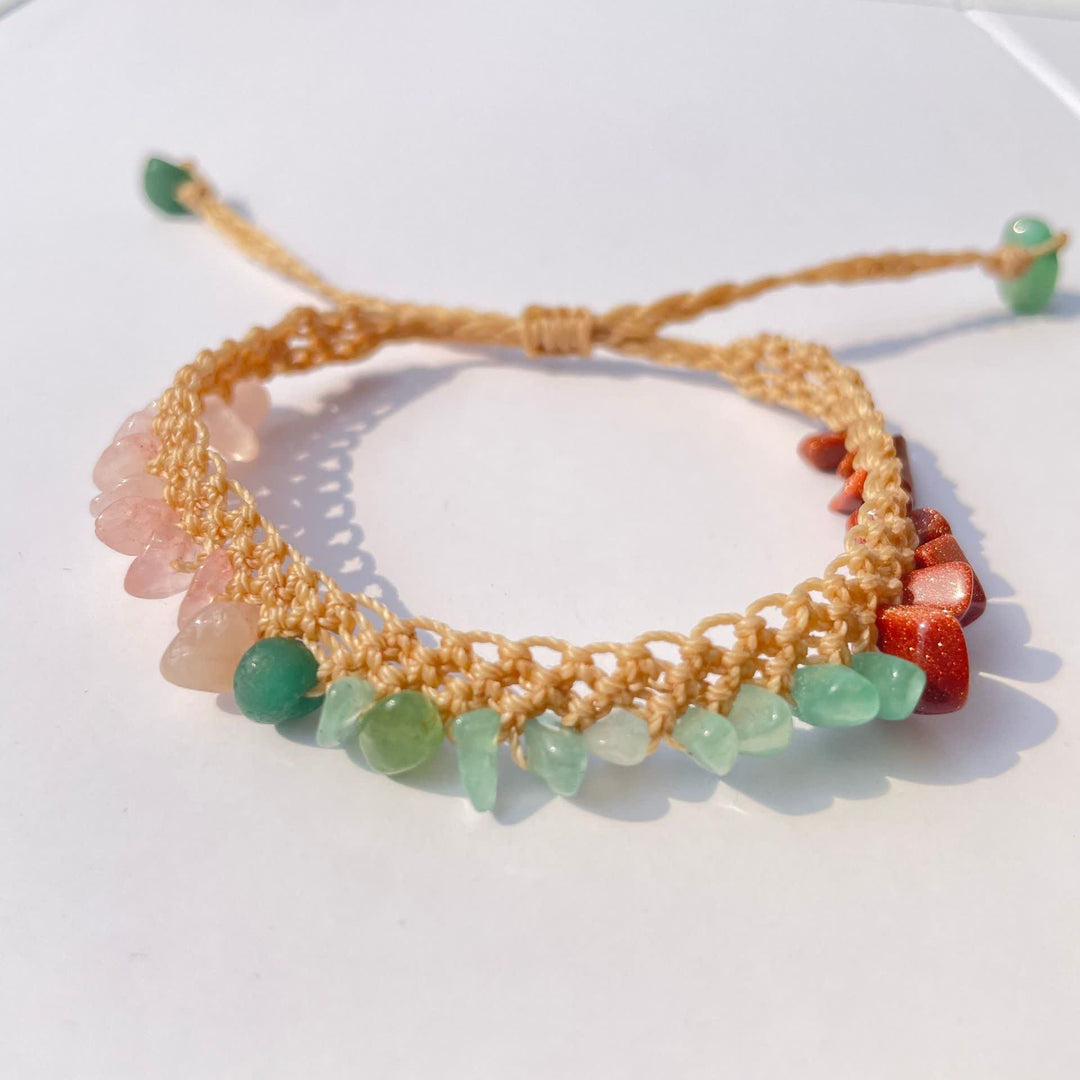 Bracelet tressé en pierre de cristal naturel Olivenorma