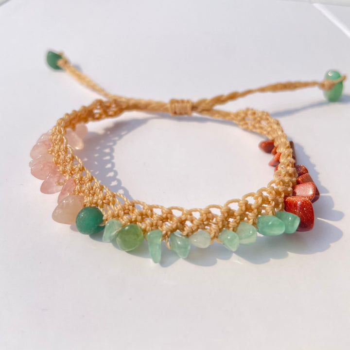 Bracelet tressé en pierre de cristal naturel Olivenorma