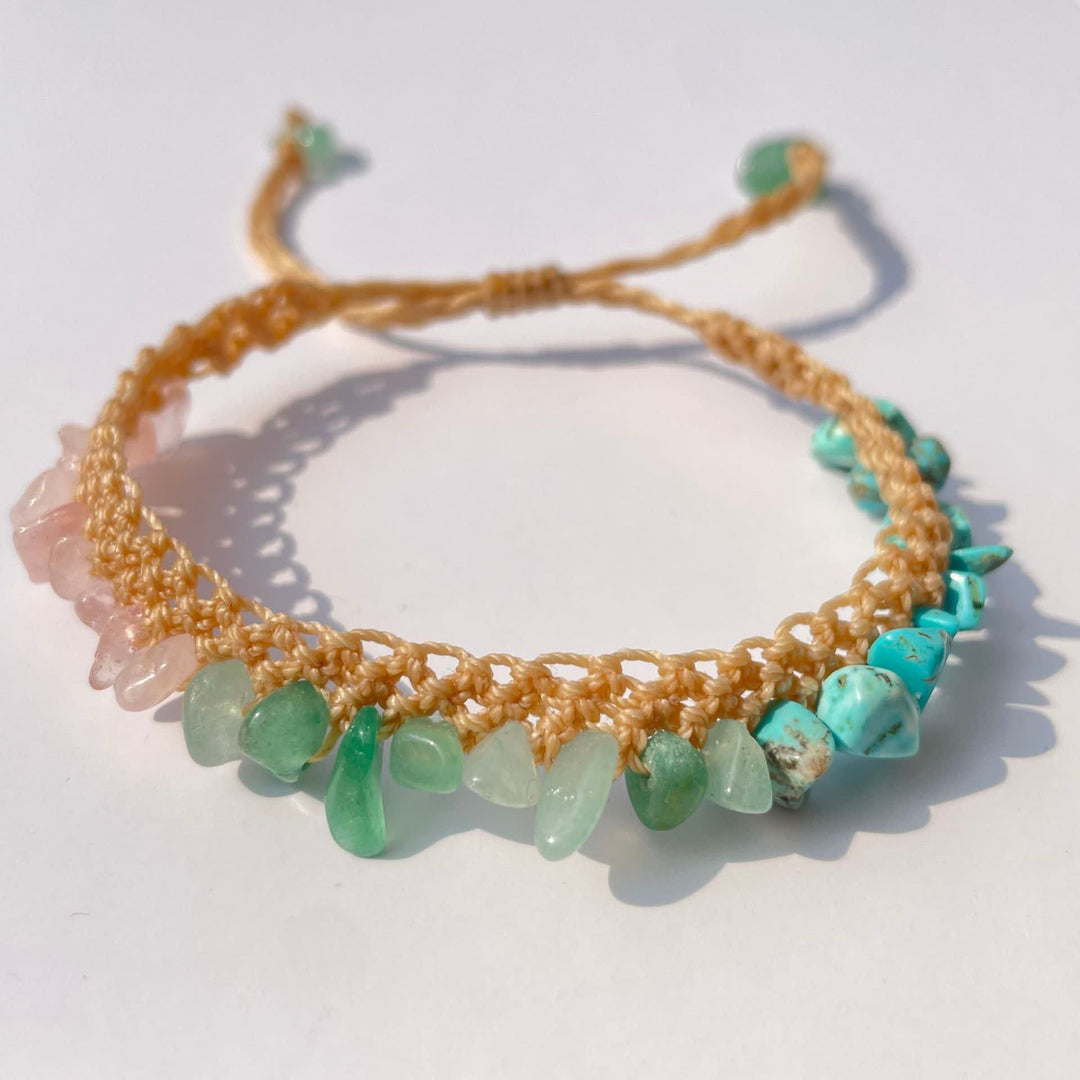 Bracelet tressé en pierre de cristal naturel Olivenorma