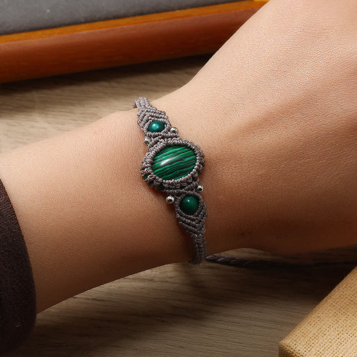 Bracelet tressé en cristal ovale enveloppé tissé Olivenorma