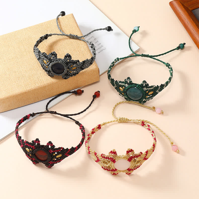 Bracelet tressé en cristal enveloppé tissé à la main Olivenorma