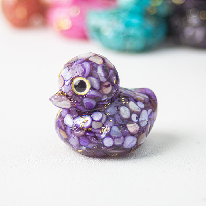 Décoration en pierre précieuse en forme de canard en résine cristal naturel Olivenorma