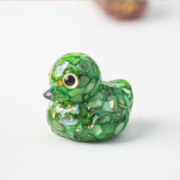 Décoration en pierre précieuse en forme de canard en résine cristal naturel Olivenorma