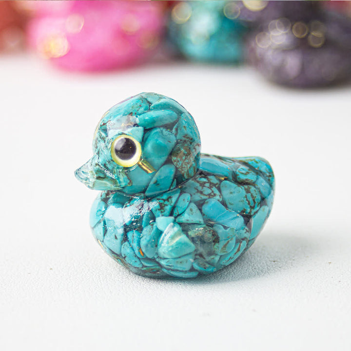 Décoration en pierre précieuse en forme de canard en résine cristal naturel Olivenorma