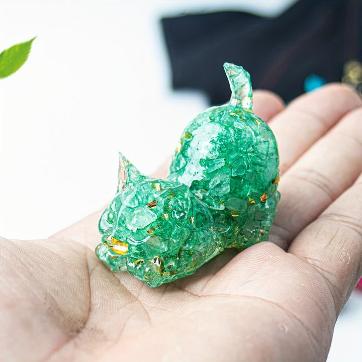 Décoration en pierre précieuse extensible en résine cristalline Olivenorma pour chat