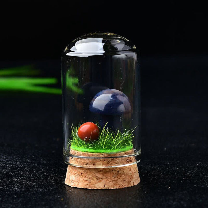 Couvercle en verre Olivenorma Sculpture de champignon en cristal Décoration en pierre précieuse