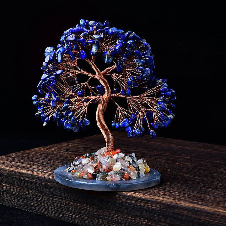 Arbre Feng Shui à base de gravier en agate colorée Olivenorma
