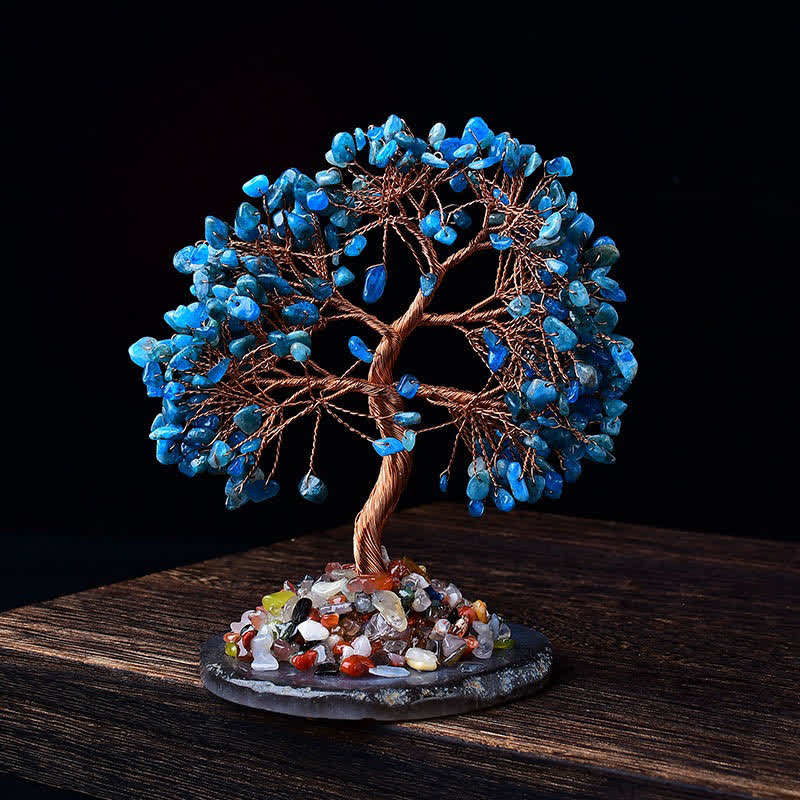 Arbre Feng Shui à base de gravier en agate colorée Olivenorma