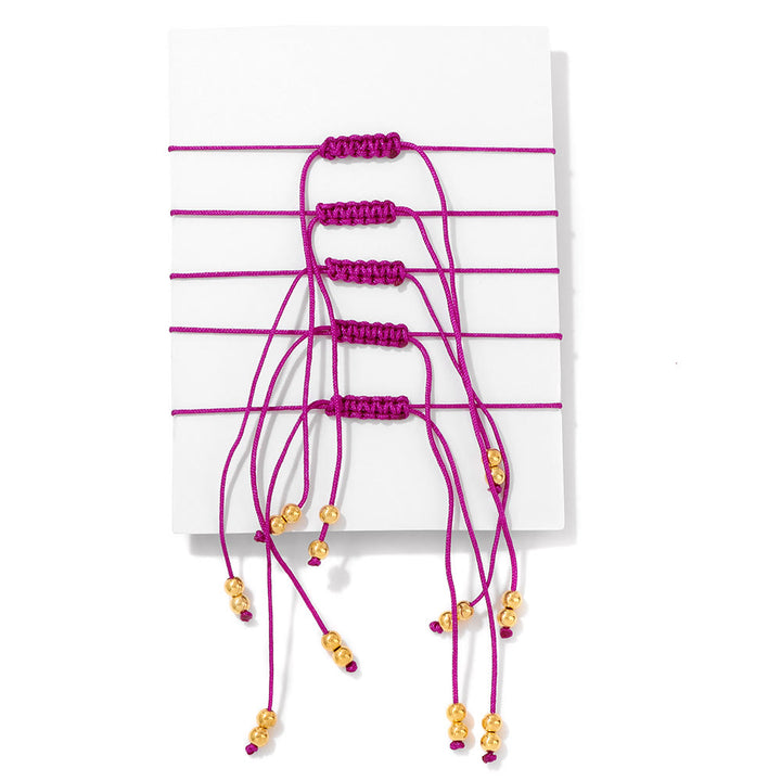 Bracelet tressé énergétique en pierres précieuses fait main Olivenorma 5 pièces