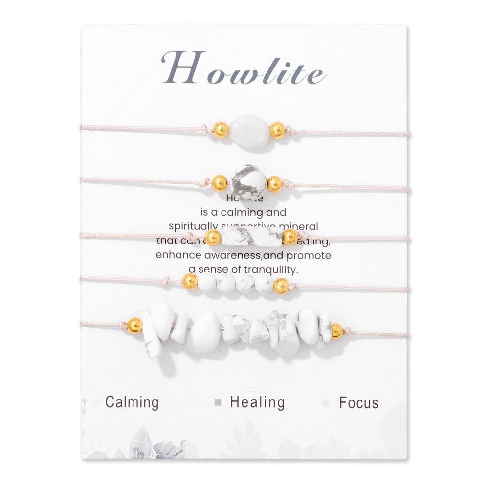 Bracelet tressé énergétique en pierres précieuses fait main Olivenorma 5 pièces