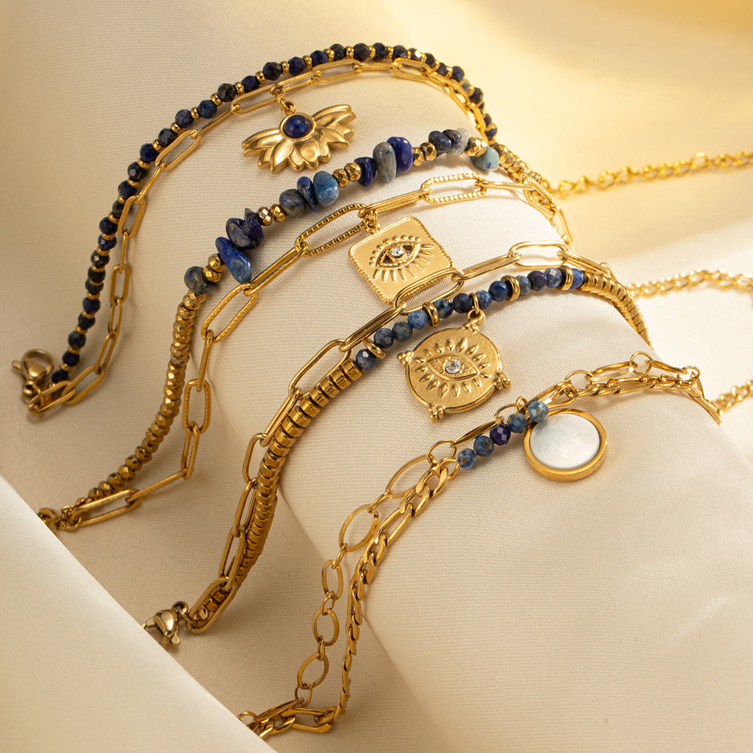 Bracelet double couche en alliage de cristal naturel Olivenorma