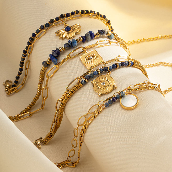 Bracelet double couche en alliage de cristal naturel Olivenorma