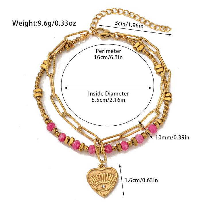 Bracelet double couche en alliage de cristal naturel Olivenorma