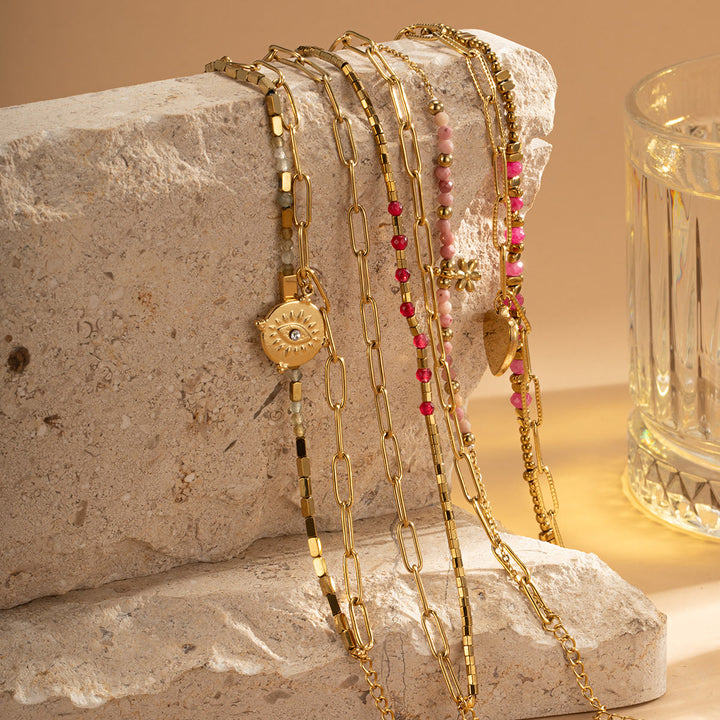 Bracelet double couche en alliage de cristal naturel Olivenorma