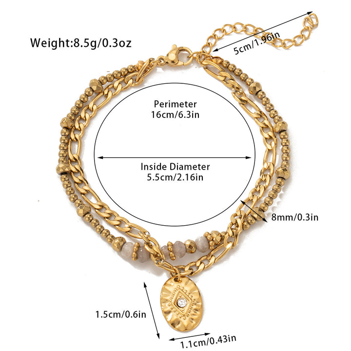 Bracelet double couche en alliage de cristal naturel Olivenorma