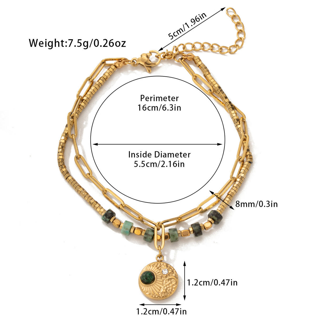 Bracelet double couche en alliage de cristal naturel Olivenorma