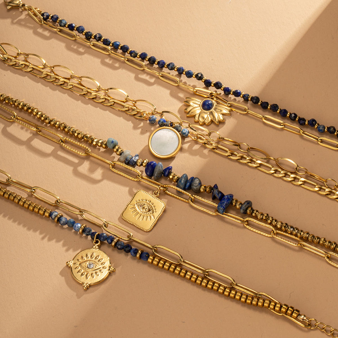 Bracelet double couche en alliage de cristal naturel Olivenorma