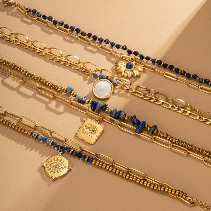 Bracelet double couche en alliage de cristal naturel Olivenorma