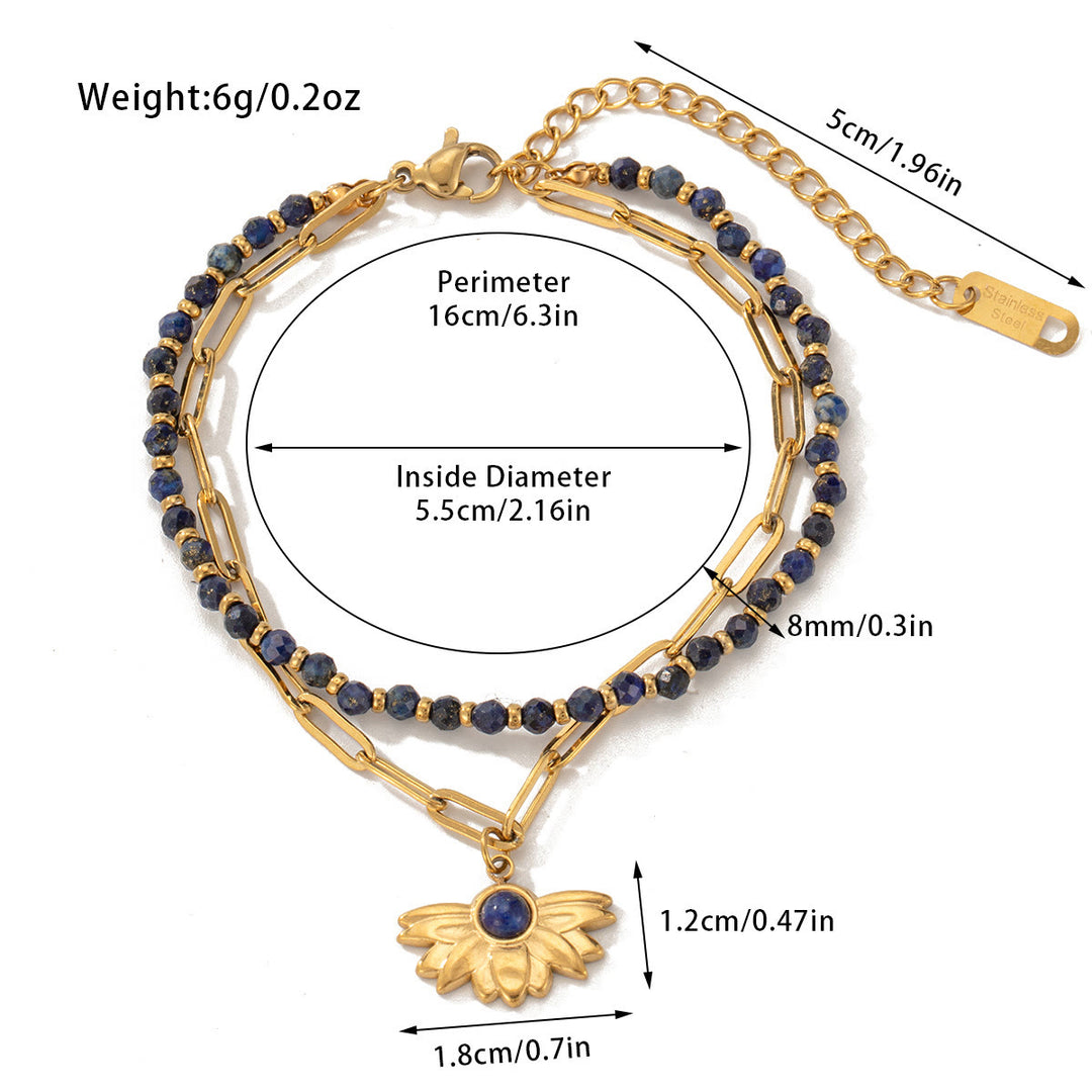 Bracelet double couche en alliage de cristal naturel Olivenorma