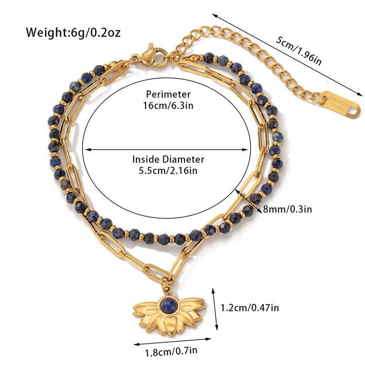 Bracelet double couche en alliage de cristal naturel Olivenorma