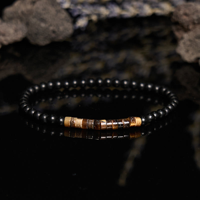 Bracelet de perles en obsidienne œil de tigre Olivenorma Roller Bead