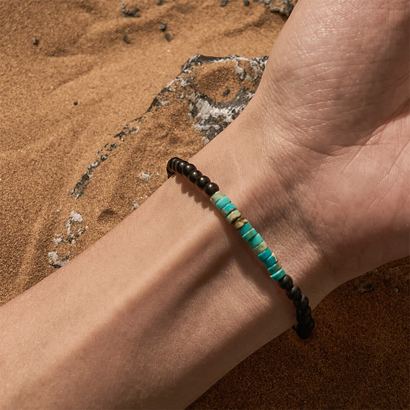 Bracelet de perles en pierre d'empereur en obsidienne à billes Olivenorma