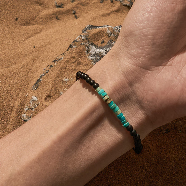 Bracelet de perles en pierre d'empereur en obsidienne à billes Olivenorma