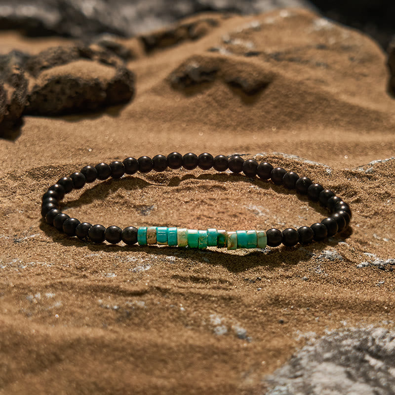 Bracelet de perles en pierre d'empereur en obsidienne à billes Olivenorma