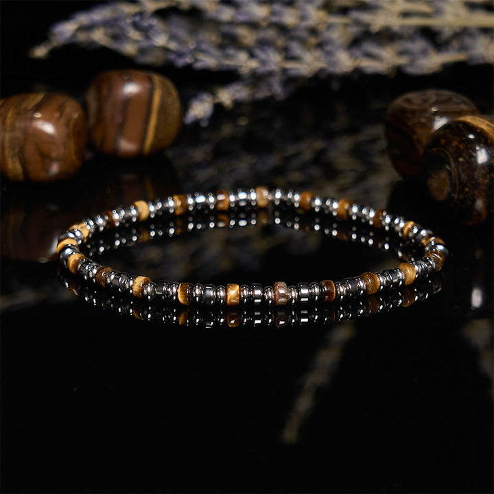 Bracelet de perles en hématite et œil de tigre Olivenorma Roller Bead