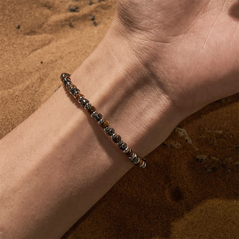 Bracelet de perles en hématite et œil de tigre Olivenorma Roller Bead