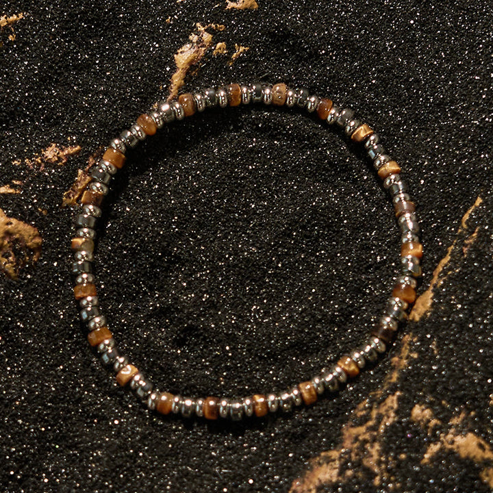 Bracelet de perles en hématite et œil de tigre Olivenorma Roller Bead