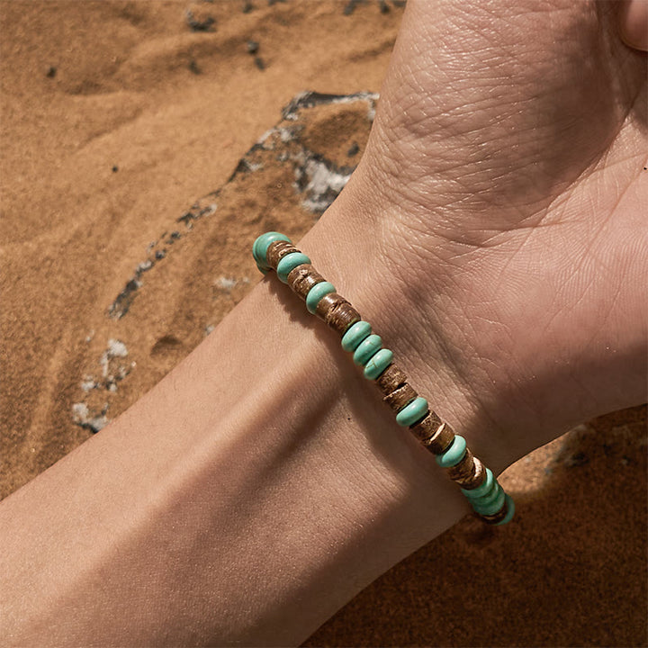 Bracelet en perles de jaspe turquoise naturel Olivenorma