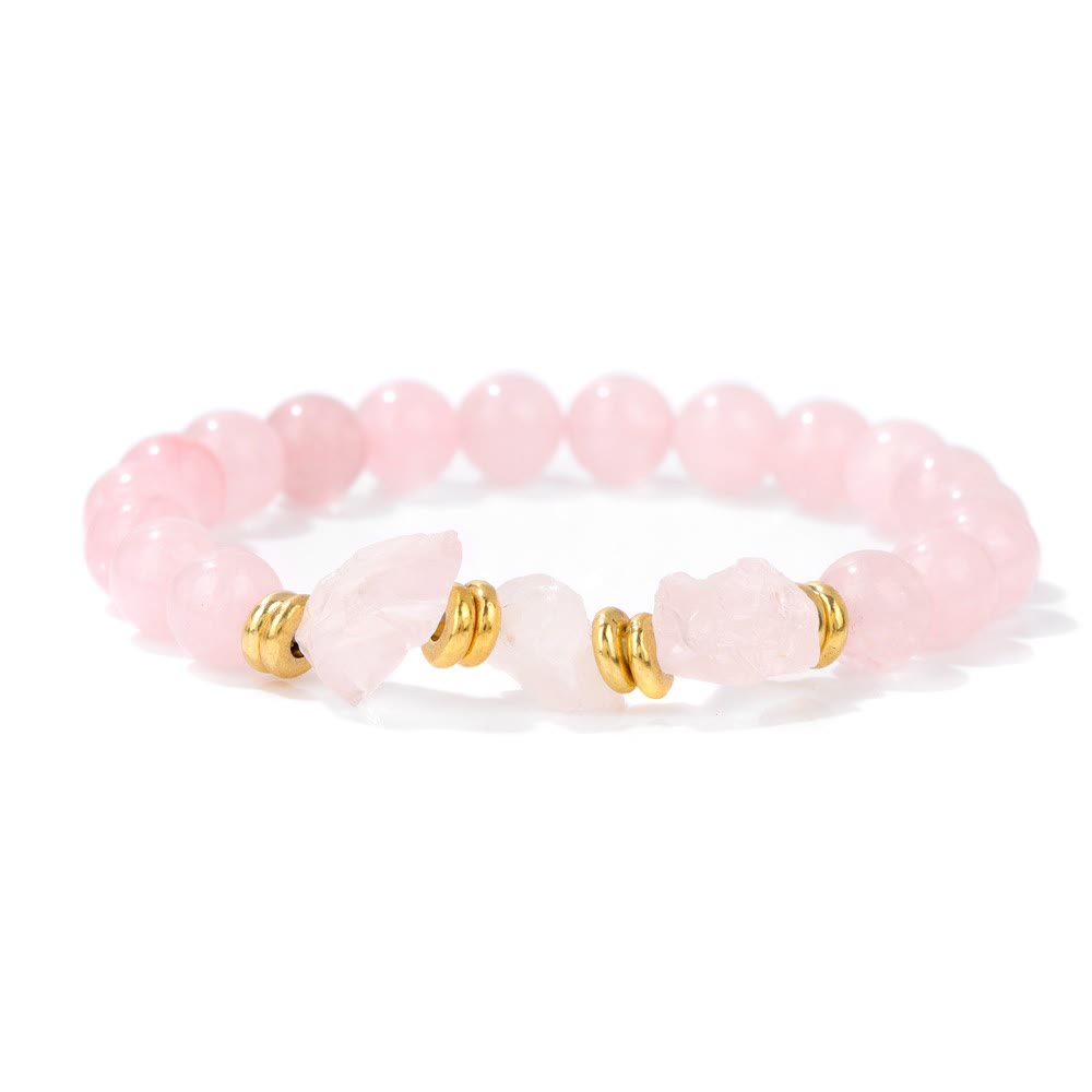 Bracelet en perles de pierres précieuses brutes naturelles Olivenorma