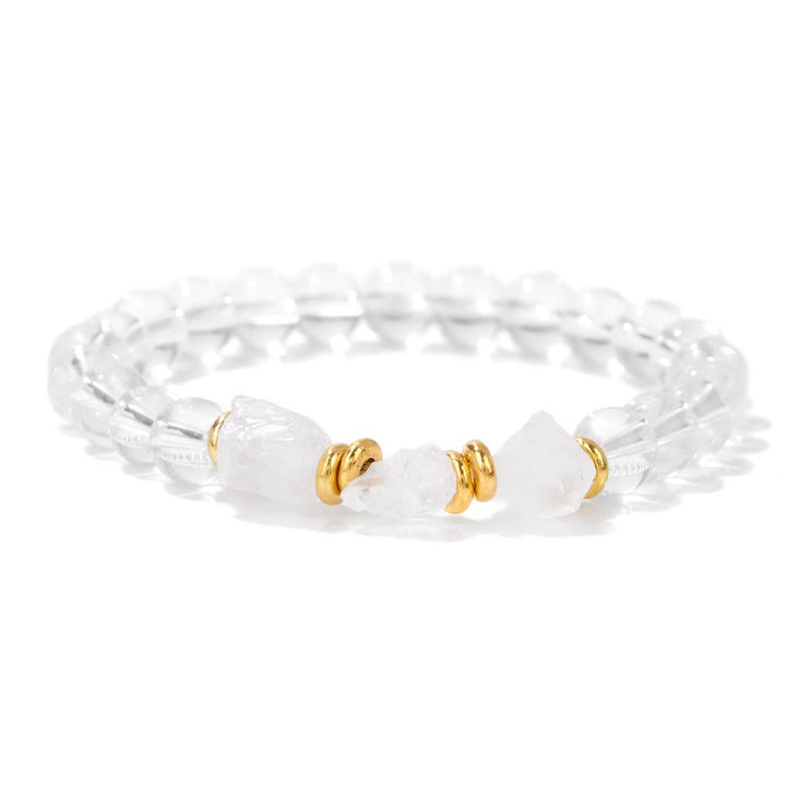 Bracelet en perles de pierres précieuses brutes naturelles Olivenorma