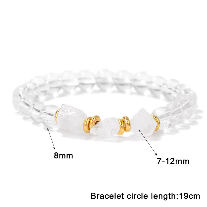 Bracelet en perles de pierres précieuses brutes naturelles Olivenorma