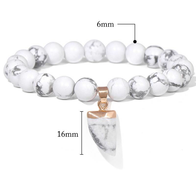 Bracelet de guérison en perles rondes polies en pierre naturelle Olivenorma