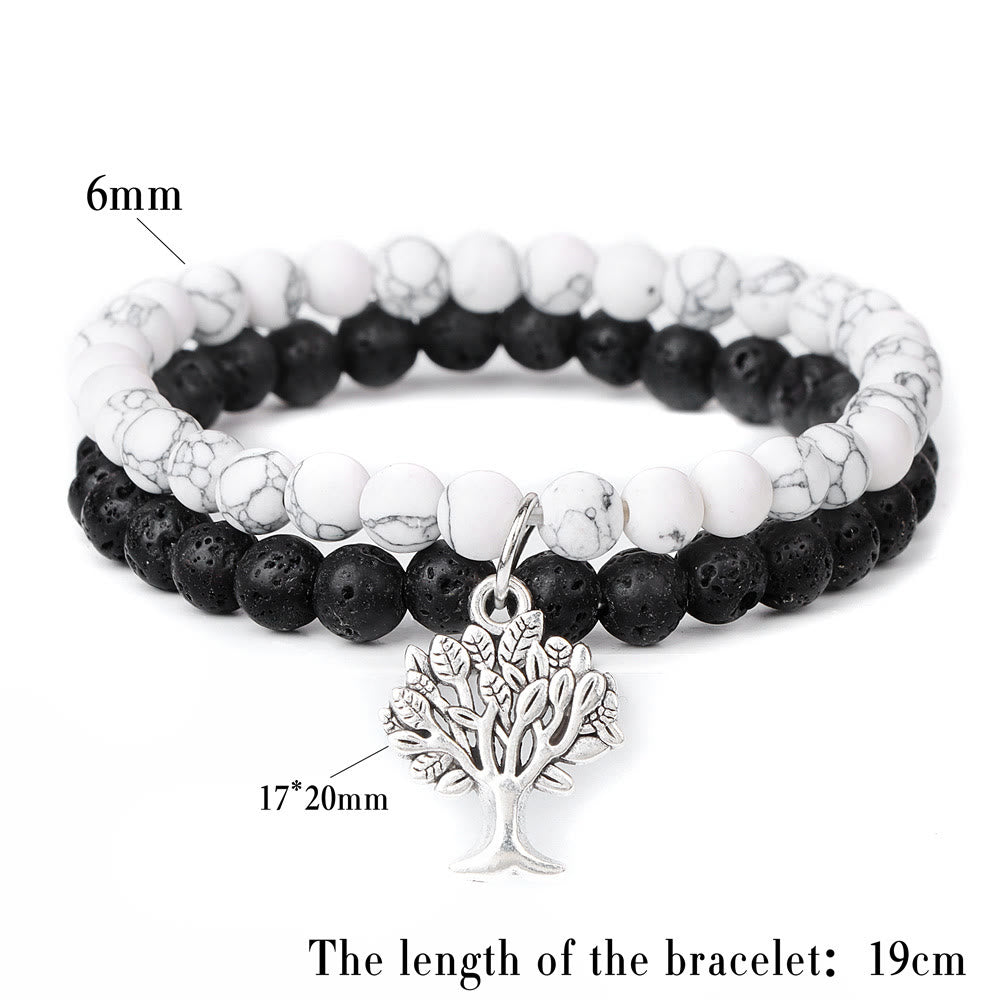 Bracelet double couche de pierres précieuses Arbre de vie Olivenorma