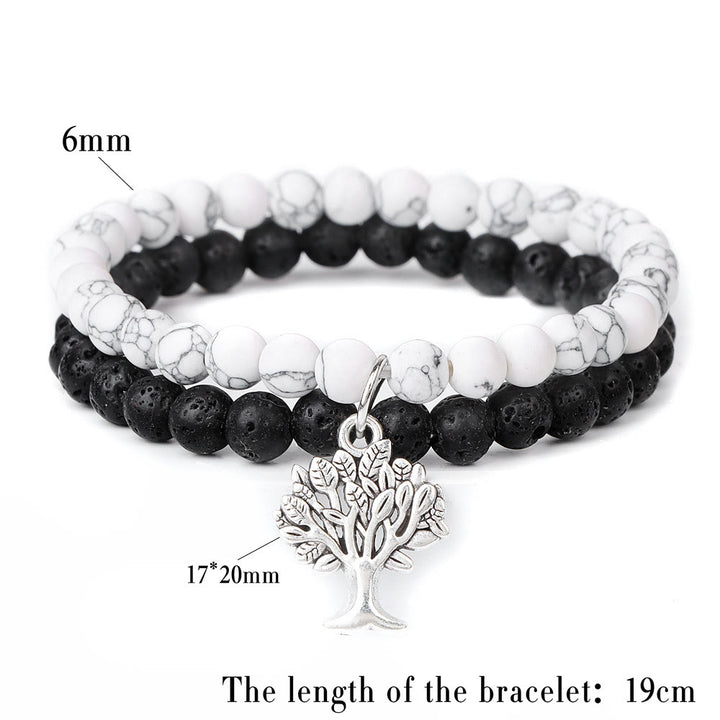 Bracelet double couche de pierres précieuses Arbre de vie Olivenorma