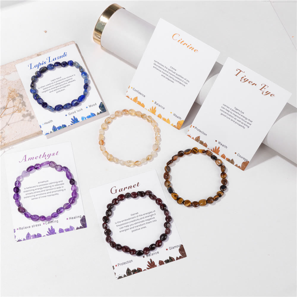 Bracelet de guérison ajustable en pierres précieuses irrégulières Olivenorma