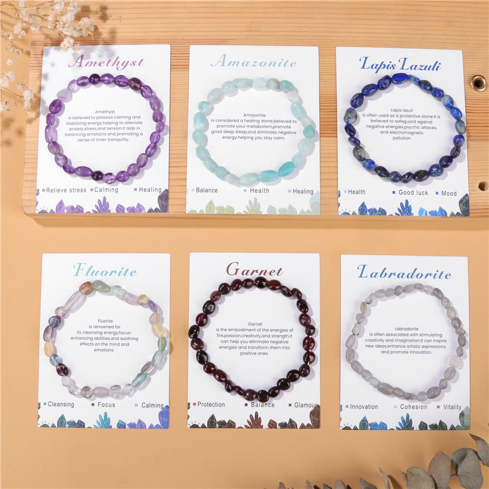 Bracelet de guérison ajustable en pierres précieuses irrégulières Olivenorma