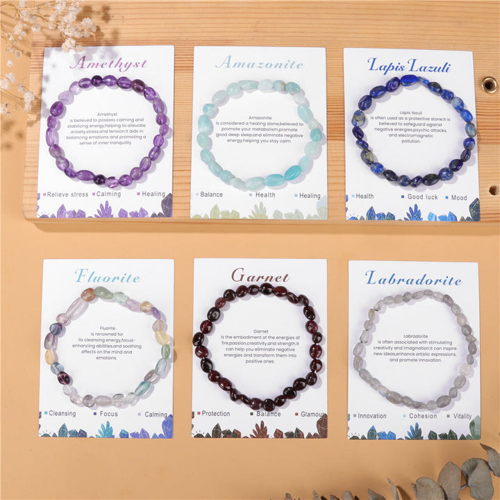 Bracelet de guérison ajustable en pierres précieuses irrégulières Olivenorma