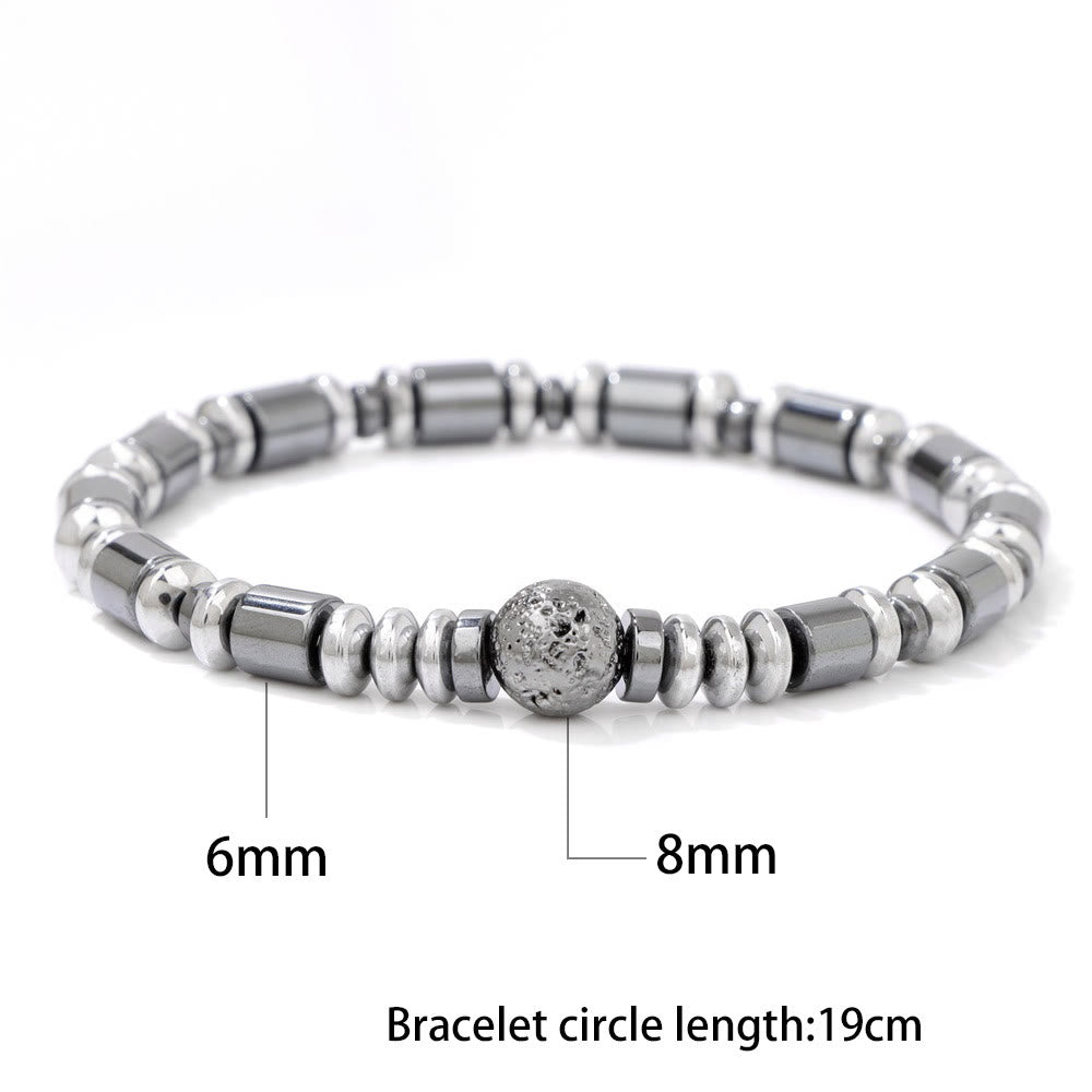 Bracelet de perles en pierre de lave hématite punk Olivenorma