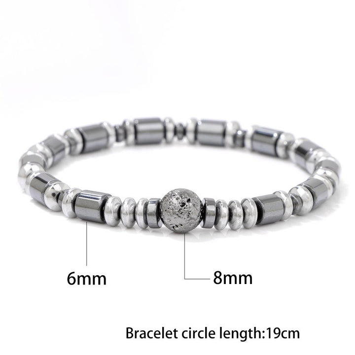 Bracelet de perles en pierre de lave hématite punk Olivenorma