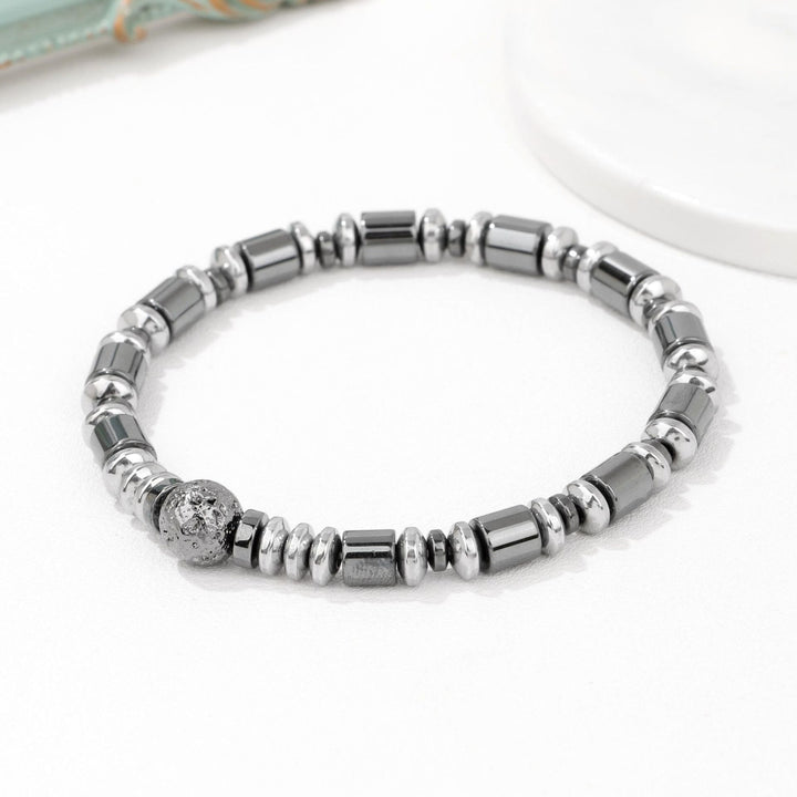 Bracelet de perles en pierre de lave hématite punk Olivenorma