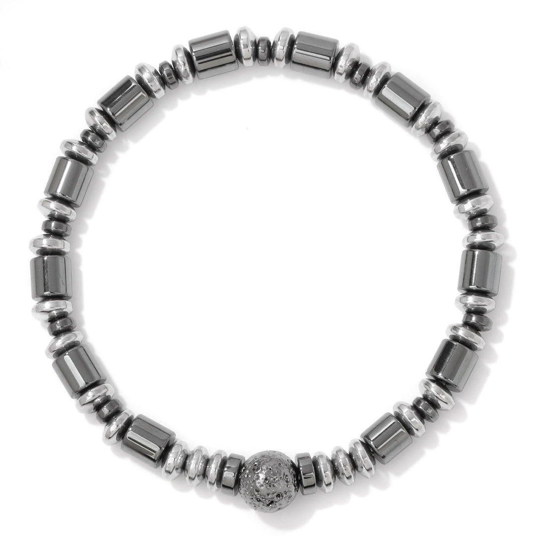 Bracelet de perles en pierre de lave hématite punk Olivenorma