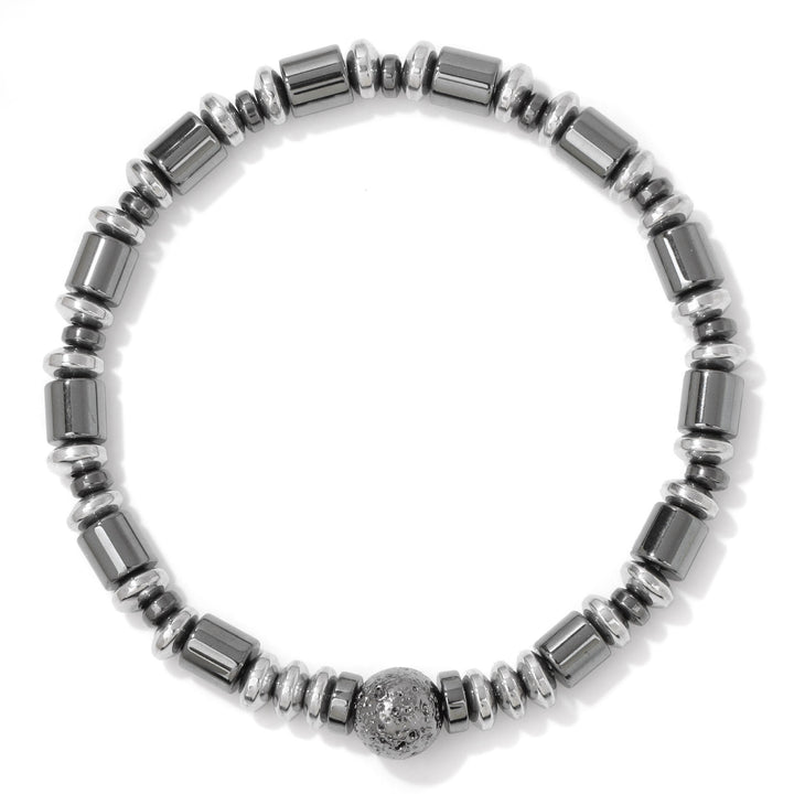 Bracelet de perles en pierre de lave hématite punk Olivenorma